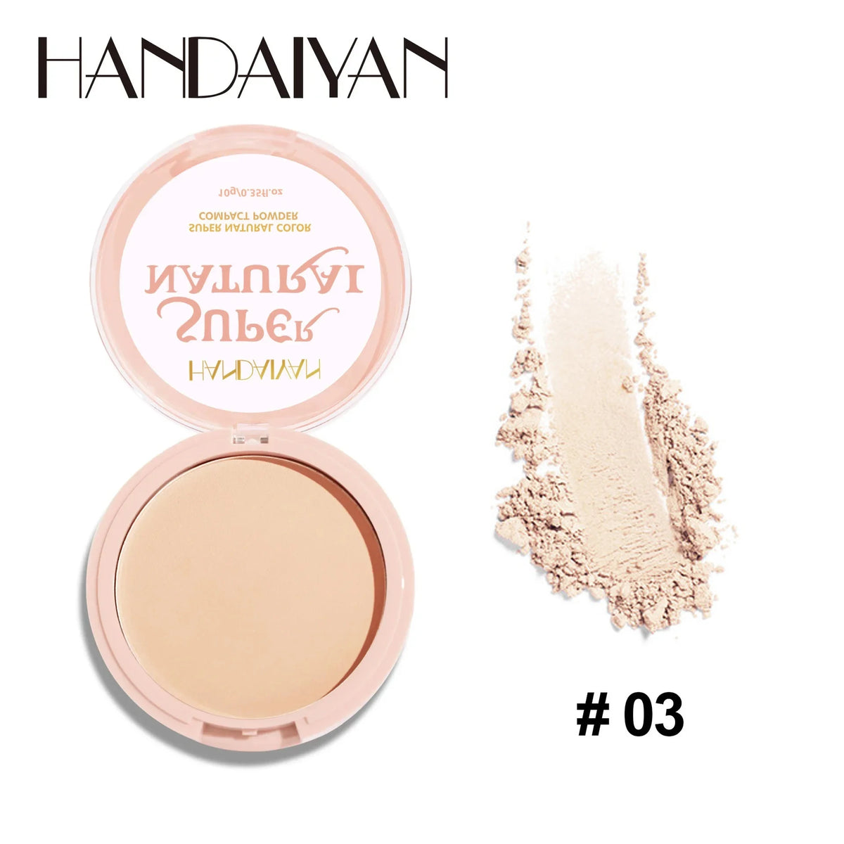 Polvo prensado facial mate de 8 colores