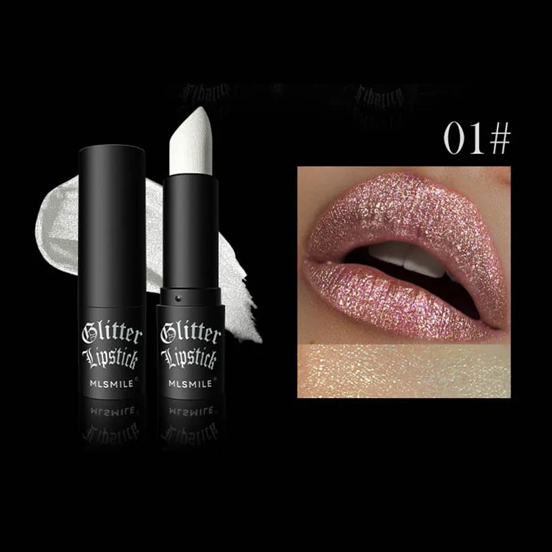 Lápiz labial con purpurina de 7 colores