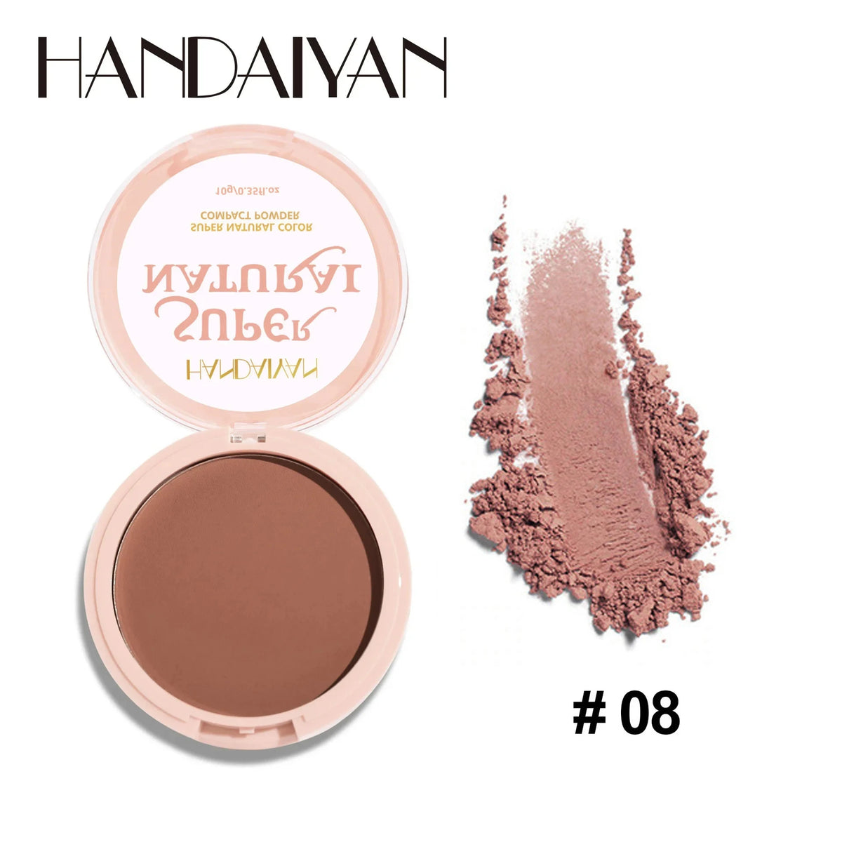 Polvo prensado facial mate de 8 colores