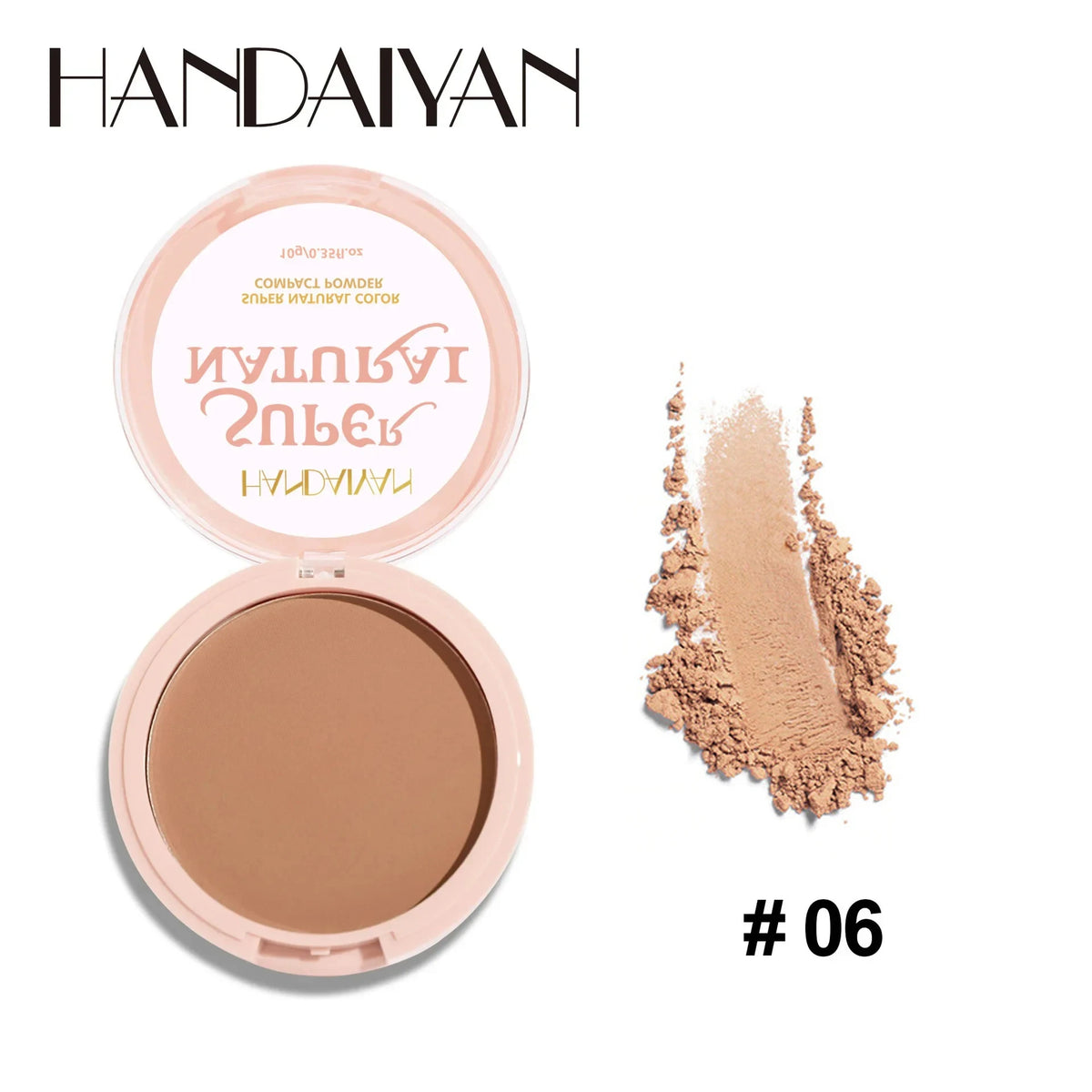 Polvo prensado facial mate de 8 colores