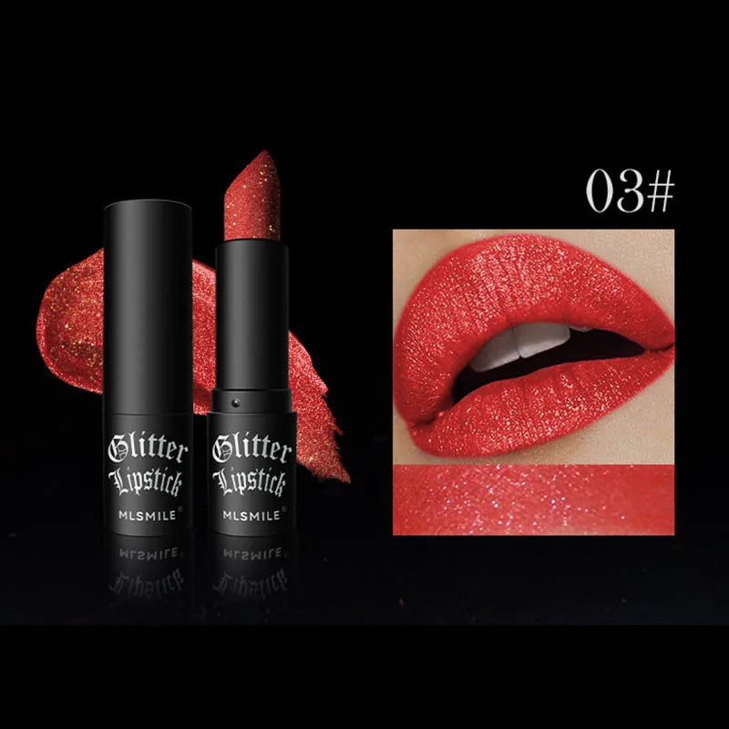 Lápiz labial con purpurina de 7 colores