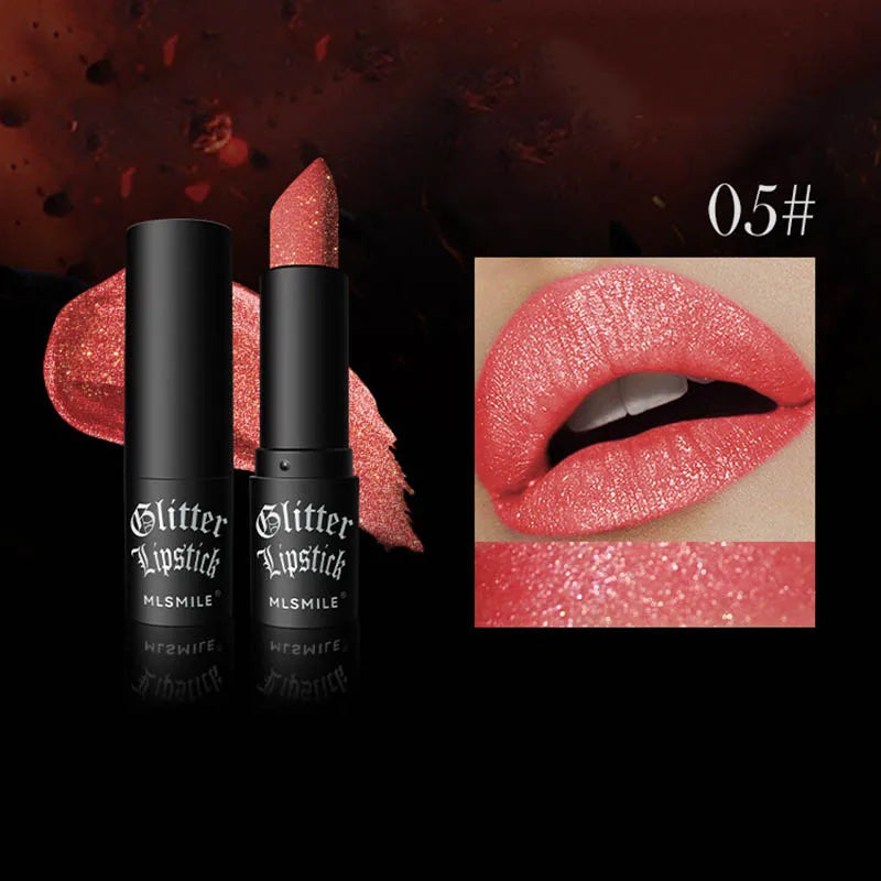 Lápiz labial con purpurina de 7 colores