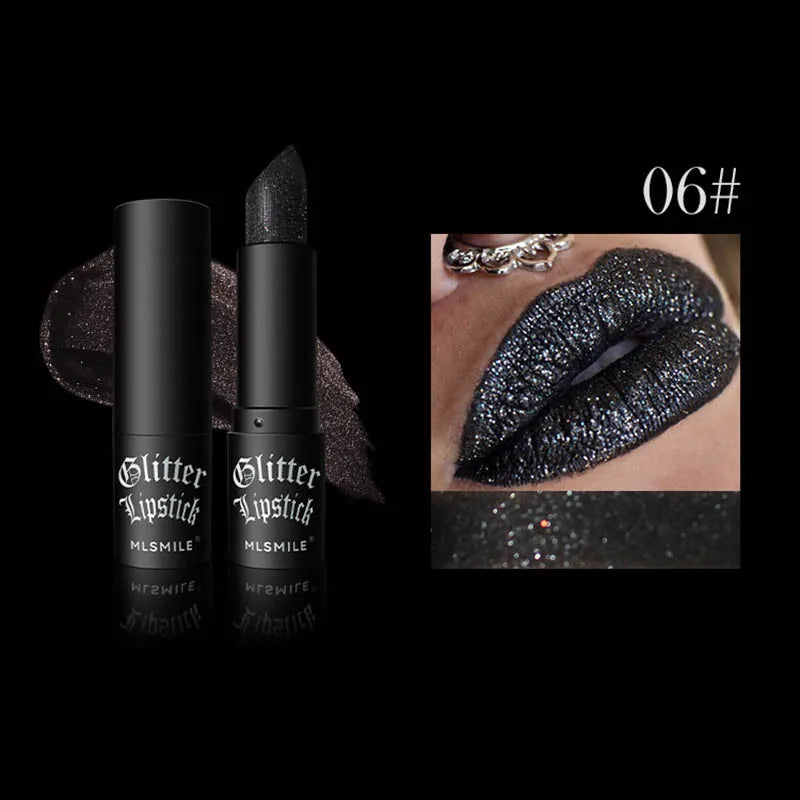 Lápiz labial con purpurina de 7 colores